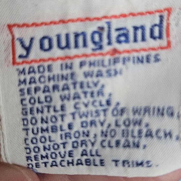 VTG Youngland Nautical Sailor Seersucker Dress Blue & White with Red Trim - Picture 2 of 15